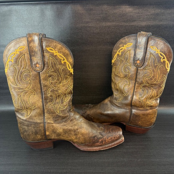 Tony Lama Vaquero Womens size 9 Brown Leather Western Cowboy Boots VF 6004 - Picture 7 of 10